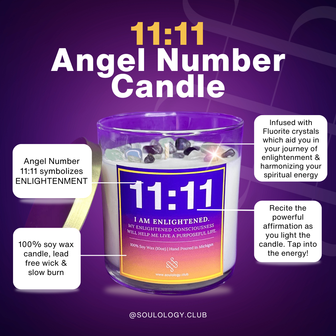 11:11 Angel Number Crystal Candle
