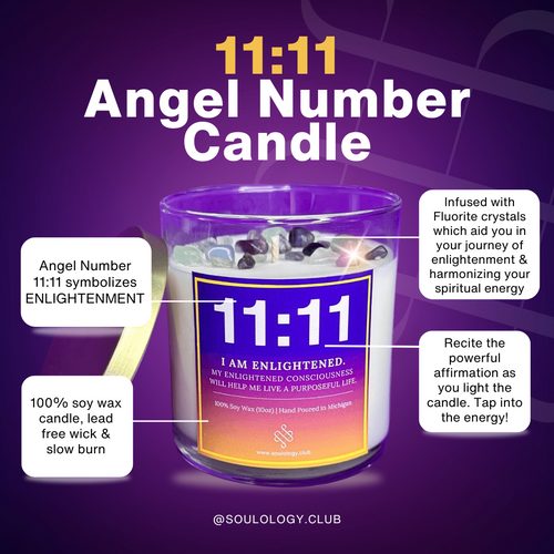 11:11 Angel Number Crystal Candle