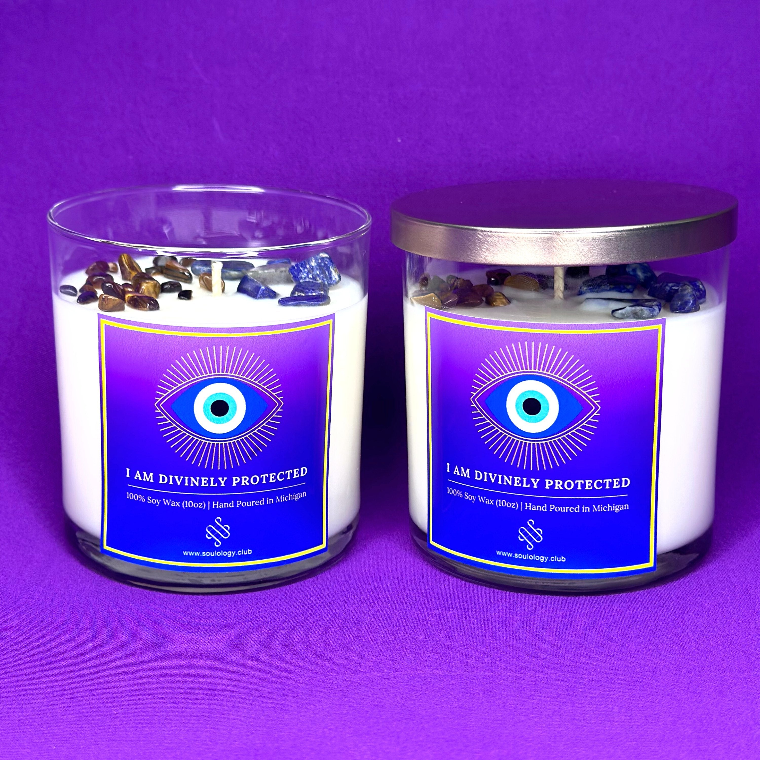 Evil Eye Crystal Candle - Protection