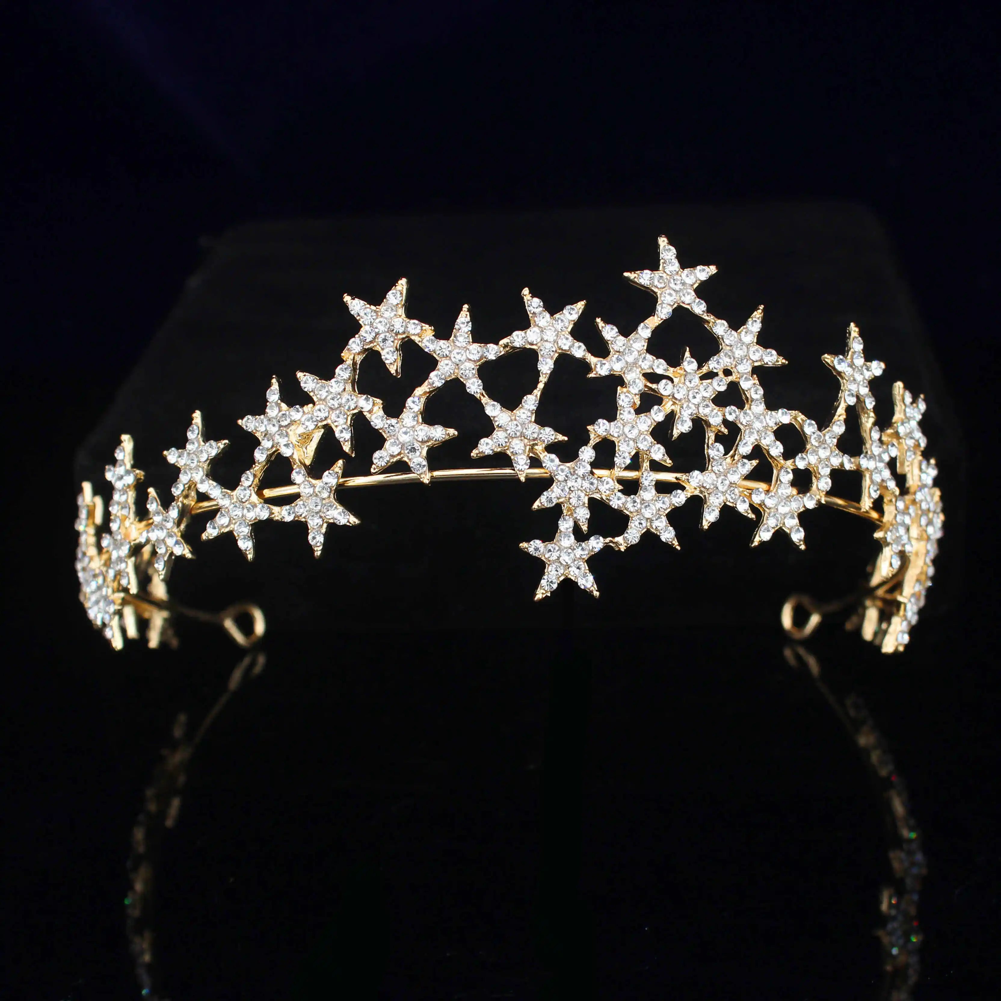 Crystal Star Tiara Crown Headband Hairpiece