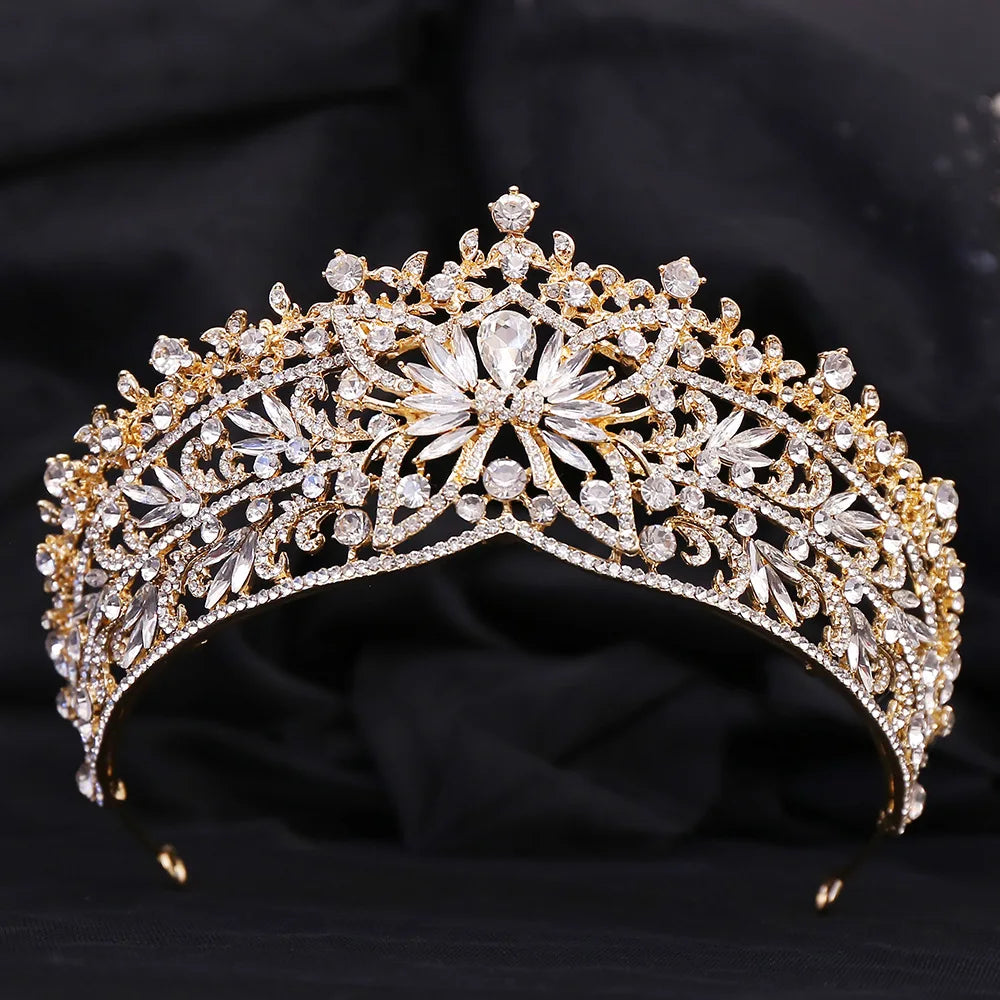 Baroque Rhinestone Butterfly Tiaras For Women Wedding Party Luxury Elegant Blue Red Crystal Crown Pageant Diadem Hair Accessories