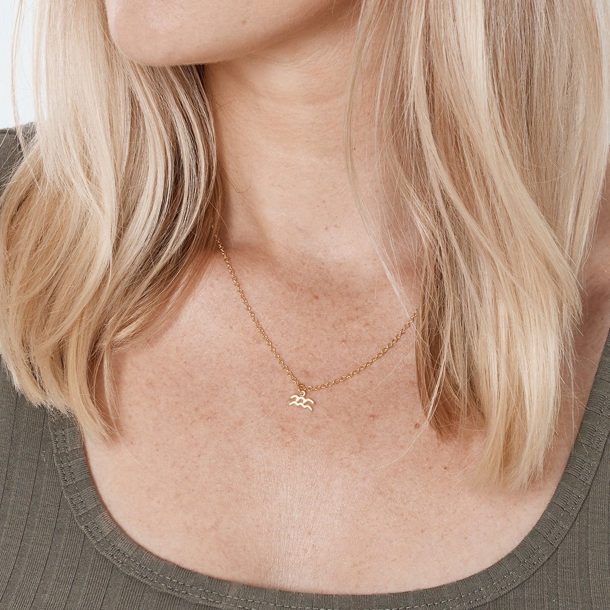 Celestial Aquarius Zodiac Necklace