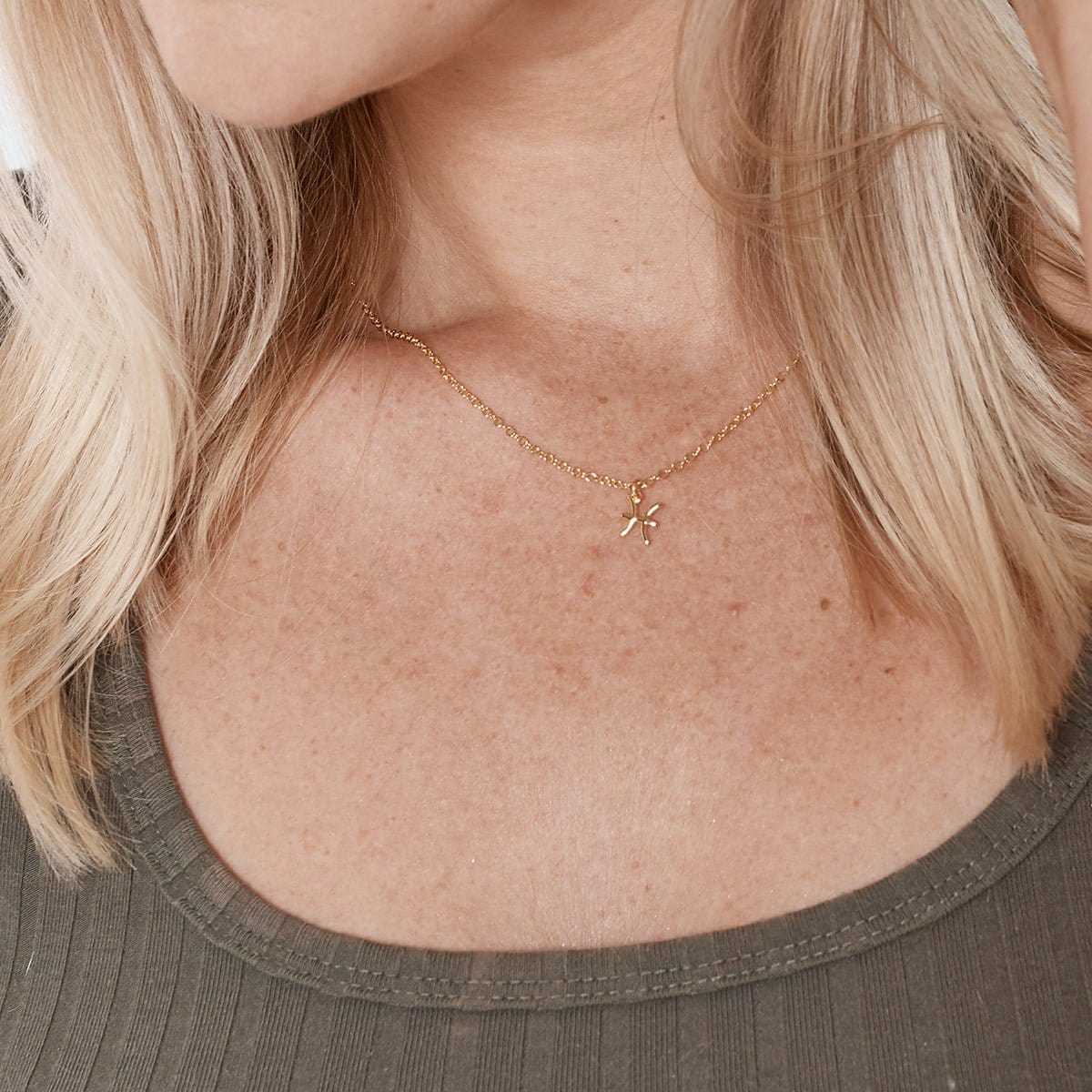 Celestial Pisces Zodiac Necklace