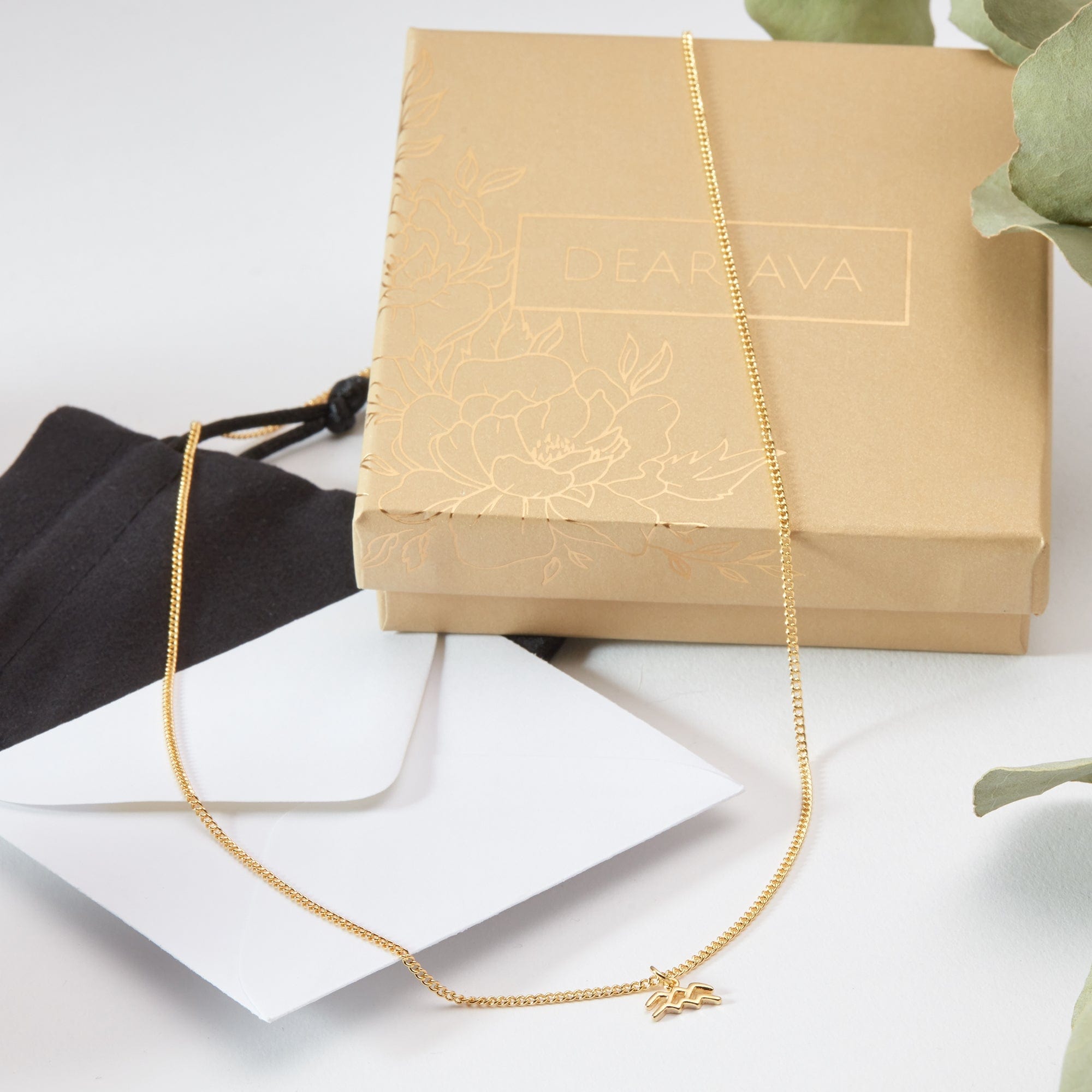 Starry Night Aquarius Zodiac Necklace